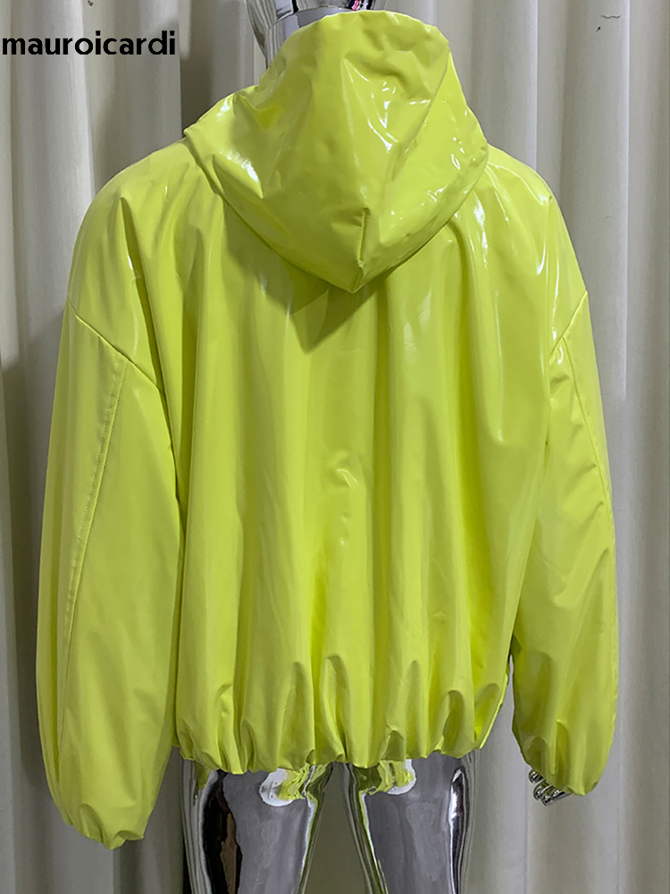 Streetwear Clothing Brand - Veste en cuir brillant surdimensionnée Mauroicardi