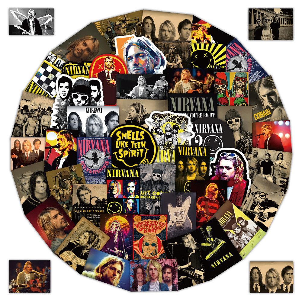 Streetwear Brand Stickers - 52 autocollants du groupe Nirvana -
