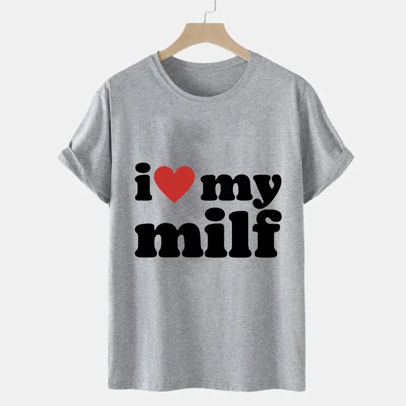 T-shirt imprimé I Love My Milf - Streetwear Brand Aesthetic avis et prix