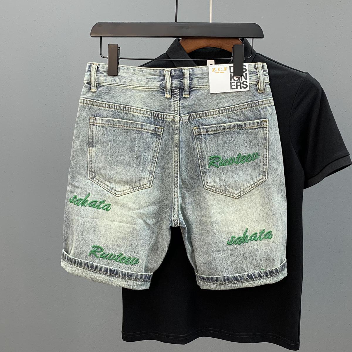 Short en Denim Slim brodé avec - Streetwear Brand Jorts avis et prix