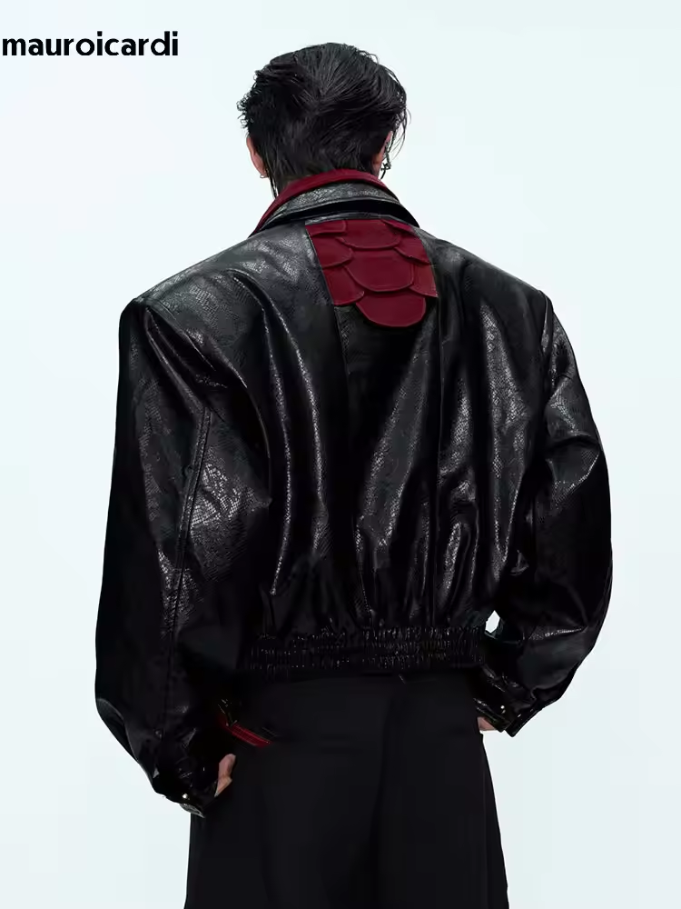 Veste en cuir PU à imprimé ser - Streetwear Clothing Brand avis et prix