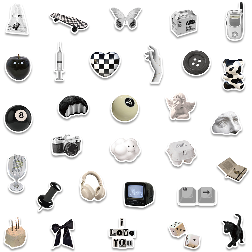 50 pièces Ins Style Apathy noi - Streetwear Brand Stickers avis et prix